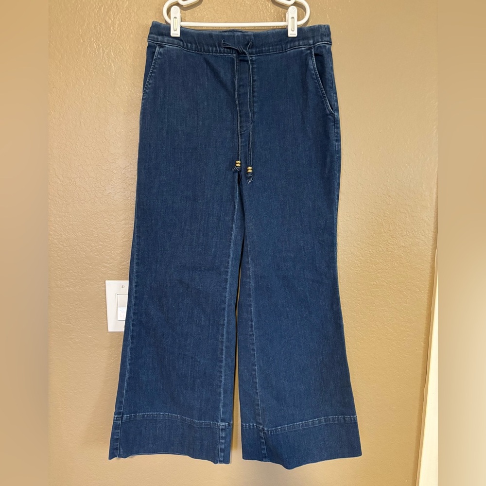 Chico’s Pull-on Drawstring Wide Leg Cropped Jeans sz 4P